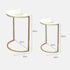 BZZK Marble Console Table 50cm 60cm Height Slim Cshaped Sofa Table Living Room Hotel Side Table Space Saving Coffee TableSize40  20  50CMColorWhi
