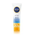 NIVEA UV Face Shine Control SPF50 50ml Face Sun Cream UV Face Cream Moisturising Cream with SPF50 for Daily Use Sunscreen for Immediate UVAUVB Pr