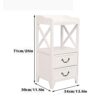 Nightstand End or Accent Table Nightstand with 2 Drawers  2 Countertops Wood Bedside Tables Practical Metal Handle Modern Style Furniture for Bed