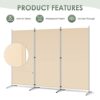 RANTILA 3 Panel Room Divider 6 Ft Tall Folding Privacy Screen Room Dividers Freestanding Room Partition Wall Dividers 102W x 20D x 71H Beige