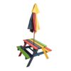 Relsy Kids Picnic Bench With Adjustable Umbrella And Table Set To Make Your Lawn Beautiful With Colourful Children Garden Furniture