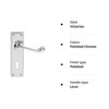 VICTORIAN SCROLL LEVER LOCK DOOR HANDLE POLISHED CHROME