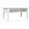 Festnight Coffee Table Center Table Rectangular Table with 2 Drawers for Living Room Grey 100x50x45 cm Wood