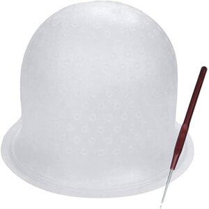 Highlight Caps with Coloring Hair Hook Frosting Coloring Hat Professional Salon Silicone Hairdressing Tools