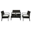 LDIW Patio Furniture Set Wicker Furniture Sets with Cushioned PE Rattan Chairs Conversation Sets with Coffee Table Brown Gradient3pcs