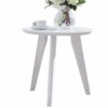 Jcnfaside table Heartshapedround Side Table Sofa End Tables Solid Wood Coffee Table ForLiving RoomBalconyOffice Leisure Side Table Color  White S