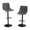 PHIVILLA Modern Bar Stools Set of 2, Barstools with Backrest, Adjustable Swivel Gas Lift, Pu Leather Bar Stool for Breakfast Bar, Counter, Kitche
