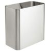 mDesign Metal Wastepaper Bin — Compact Rectangular Bathroom Bin — Rubbish Basket for Home and Office — White