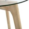 NXYJD Modern 2pcs Round Side Table Set Dining Tables for Living Room Study Coffee Table Glass Tabletop