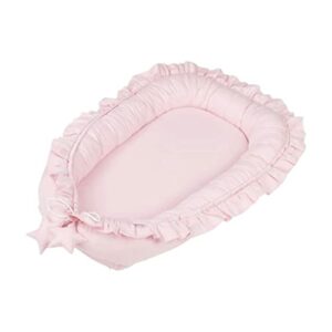 Murezima Baby Recliner Cotton Newborn Nest Ordinary Sleeping Pod Portable Cradle Mattress with Lace