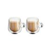 Judge JDG35 Double Walled Glass Coffee Cups with Handle, Set of 2 Hollow Vacuum Sealed, Hand Made, Heat Resistant, Dishwasher Safe, 275ml Latte C