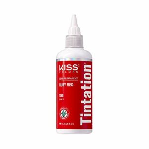 Kiss Tintation Semi Permanent Hair Colour With Argan Oil Aloe Vera  Ruby Red T560