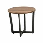 Coffee Table Round Sofa Table Stable and Sturdy Construction Wood Look Accent Furniture with Metal Frame Industrial End Table Wood Side Table for