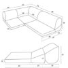 LXXSH Lshaped Corner Sectional Sofa Futon With Slip Prevention Tape Sleeper Couch Loveseat Set Low Floor Sofa