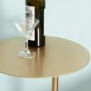 EYHLKM Marble Small Coffee Table Living Room Sofa Side Modern Wrought Iron Golden Small Round Table Color  Goldblack