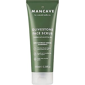 ManCave Olivestone Face Scrub for Men Exfoliates  Smoothes Fight dullness and deadskin build up Natural smoothing exfoliants Vegan Friendly Tube