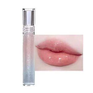 Lip Gloss Glitter Lip Plump Gloss Tinted Lip Balm Moisturizing Lipgloss Waterproof Long Lasting Liquid Lipstick Crystal Jelly Moisturizing Lip Oi