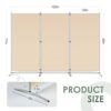 RANTILA 3 Panel Room Divider 6 Ft Tall Folding Privacy Screen Room Dividers Freestanding Room Partition Wall Dividers 102W x 20D x 71H Beige