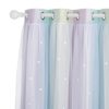NICETOWN Blackout Curtains for Living Room  Large Window Covering with CutOut Stars Mix Net Curtains for Light Filter  Privacy Protected 2 Panels