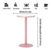 Modern Round Marble High Table Pink Counter Cocktail Table with Strong Metal Frame Easy to Assemble Suitable for Living Room Coffee Shop Height 7