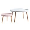 JKGHK Living Room Nesting Table Round Modern Nesting Coffee Table Set Of 2 Multifunction Creative Side End Tables For SofaBalconyBedroomEasy Asse