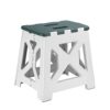 KEAICO Folding Step Stool for Children & Adults Multifunctional Lightweight Plastic Footstool Foldable Design 33cm High Khaki