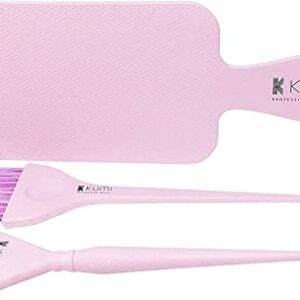 Kumi Wheat Pink Balayage Board  Brush 3 Piece Set  Hair Colouring Tool Kit