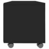 Ausla TV Stand for Living Room with 4 Wheels Mobile TV Table Modern Wooden TV Stand with 4 Open Compartments Glossy Black 90 x 35 x 35 cm