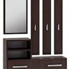 Julie Hall Tree with Shoe Cabinet Wall Panel Shelf  Mirror Matte Sonoma Oak