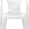VTL 4 X Dark Grey Plastic Garden Chairs Low Back Seat Patio Partying Camping Stacking