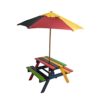 Relsy Kids Picnic Bench With Adjustable Umbrella And Table Set To Make Your Lawn Beautiful With Colourful Children Garden Furniture