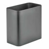 mDesign Metal Wastepaper Bin — Compact Rectangular Bathroom Bin — Rubbish Basket for Home and Office — White