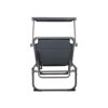 Homecall XXL Aluminium Sun Lounger with Sun Roof Three-Legged Beach bed 200x70 cm Maximum Load 150 kg, Grey textilene, Quick Dry Foam
