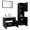 Susany Bathroom Furniture Set Set Bathroom Organize Unit Under Sink Cabinet with 1 Compartment High Cabinet with 5 Compartments and 2 DoorsMirror