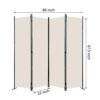 GOJOOASIS Room Dividers Folding Privacy Screens 4 Panel Partition White