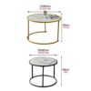 JKGHK Nesting Coffee Table Round Minimalist Wood Side End Table Set Of 2Modern Nesting Table Robust Steel Framefor Small Spaces Living Room Offic