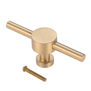 Landa tianrui Nails, Screws & Fasteners 1pc Brass Copper Kitchen Cabinet Door Handles 90mm T Bar Furniture Knobs Pulls Gold Drawer Knobs Pull Dre