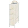 mDesign Chest of Drawers – Tall Chest of Drawers with 4 Drawers for Clothes, Accessories, Cosmetics – Bedroom Storage Unit – Cream/White