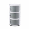 Side Table 234 Tier Bedside Tables Bedside Cabinet Round Plastic Nightstand Storage Unit Chest with Drawers  Sliding Door Modern Bedroom Living R