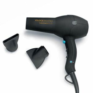 Diva Pro Styling Veloce 3800 Pro Dryer Black  2200W Professional Hairdryer with Ionic Conditioning EDT105
