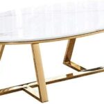 Modern Oval Coffee and Coffee Table White Marble Sofa End Is Used in the Living Room and Lounge