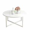 CJXin Living Room Coffee Table Wooden Stable Round Table Sofa Side Table The Mall Corridor Negotiating Table Single Layer Coffee Table Save Space