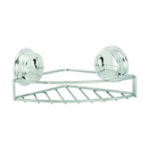 Croydex Rust Free Stick 'N' Lock Plus Corner Soap Basket, Stainless_Steel, Silver