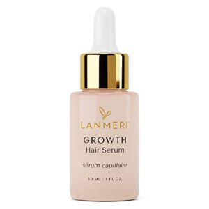 Lanmeri Vegan Hair Growth Serum  Natural Hair Regrowth and Hair Loss Treatments for Women  Men  Scalp Serum for Thinning Hair and Hair Loss  Full