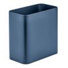 mDesign Metal Wastepaper Bin — Compact Rectangular Bathroom Bin — Rubbish Basket for Home and Office — White