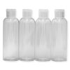 Palm Safe 4x Empty 100ml Clear Plastic Travel Bottles with Flip Cap