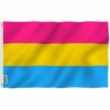 ANLEY Fly Breeze 3x5 Foot Pansexual Pride Flag - Vivid Color and UV Fade Resistant - Canvas Header and Double Stitched - Omnisexual LGBT Flags Po