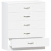 Vida Designs White Chest of Drawers, 5 Drawer With Metal Handles and Runners, Unique Anti-Bowing Drawer Support, Riano Bedroom Furniture