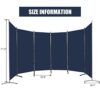 YASRKML 6 Panel Room Divider Room Dividers and Folding Privacy Screens for Office Partition Room Separators Freestanding Room Divider Screen Fabr