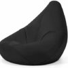 Bean Bag Bazaar High Back Chair and Footstool Combo 65cm x 87cm  Indoor Outdoor Water Resistant BeanBag Grey